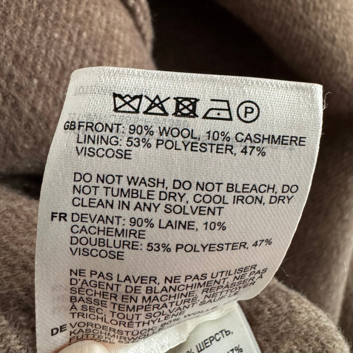 Toteme Signature wool and cashmere coat in "Oak Melange", size Small (fits Medium?)