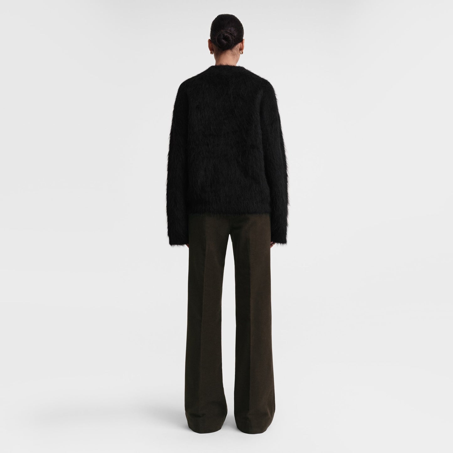 Toteme Textured Alpaca Sweater in Black, Size Medium