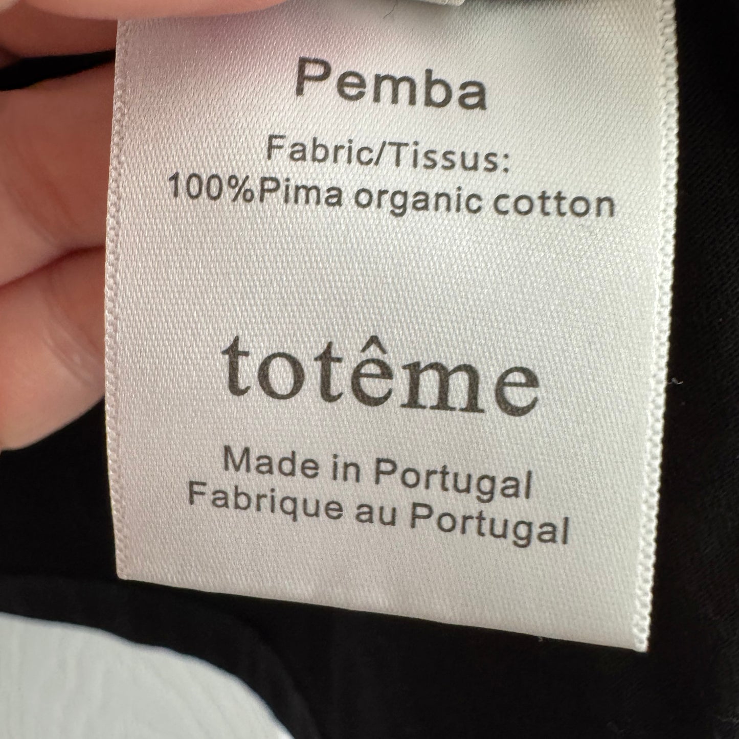 Toteme "Pemba" Flared Baby Tee in Black, size Medium
