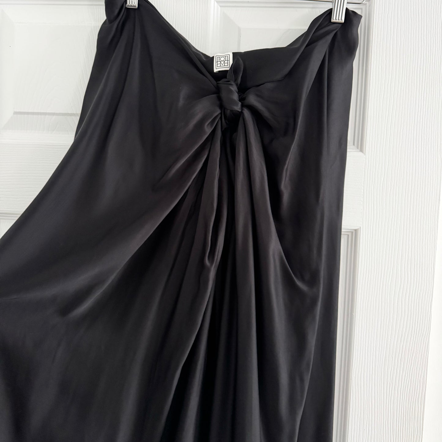 Toteme Satin Knot Skirt in Black, size 40 (fits like size 8)