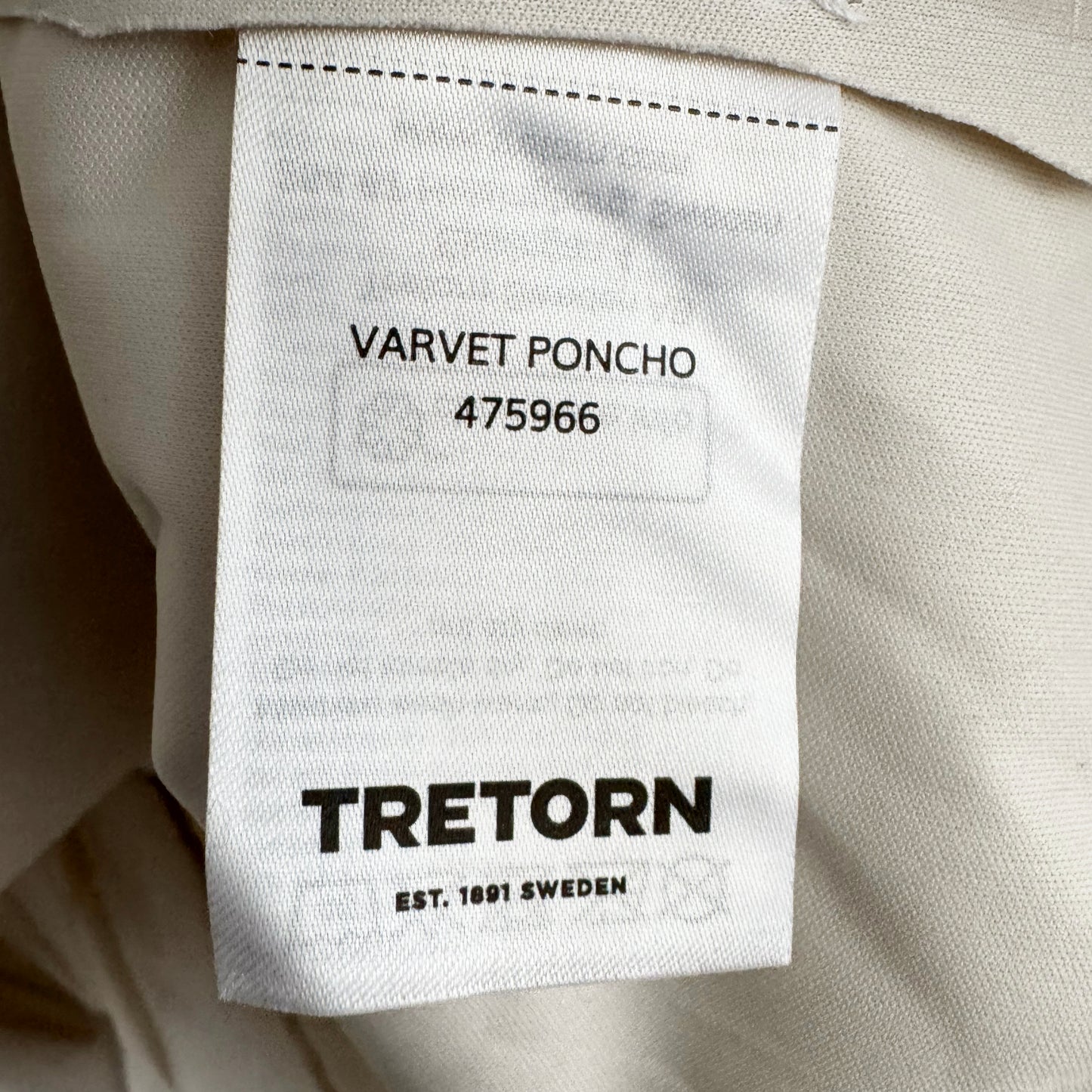Tretorn "Varvet" Rain Poncho in Beige, size S/M (fits literally anyone tho)