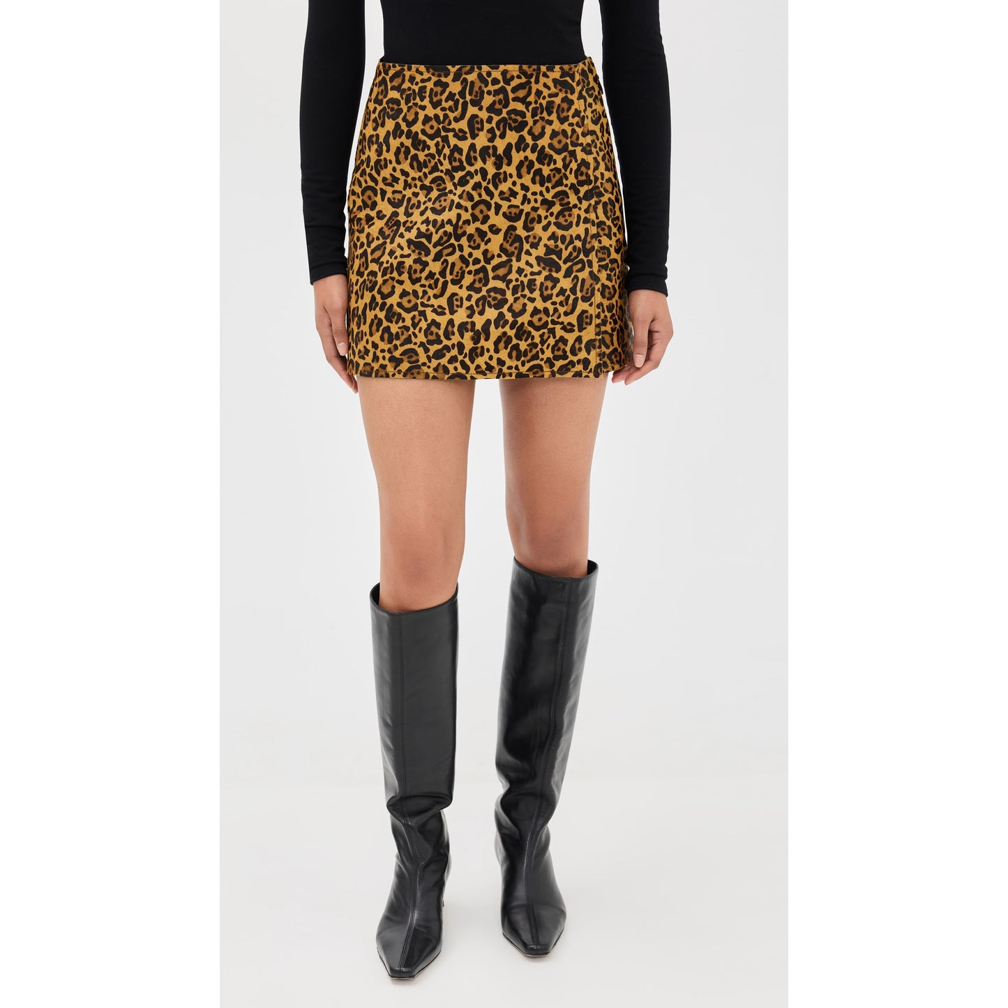 Tanya Taylor "Celine" Leopard Print Calf Hair Skirt, size 6