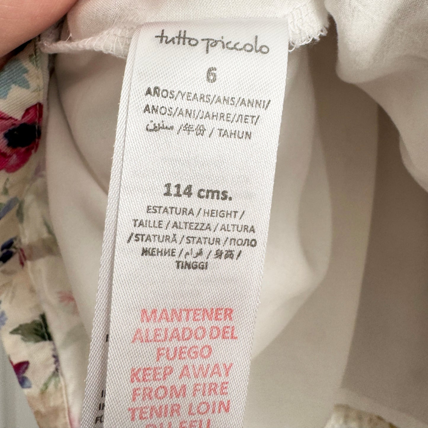 ** KIDS ** Tutto Piccolo Floral Print Dress, size 6 years