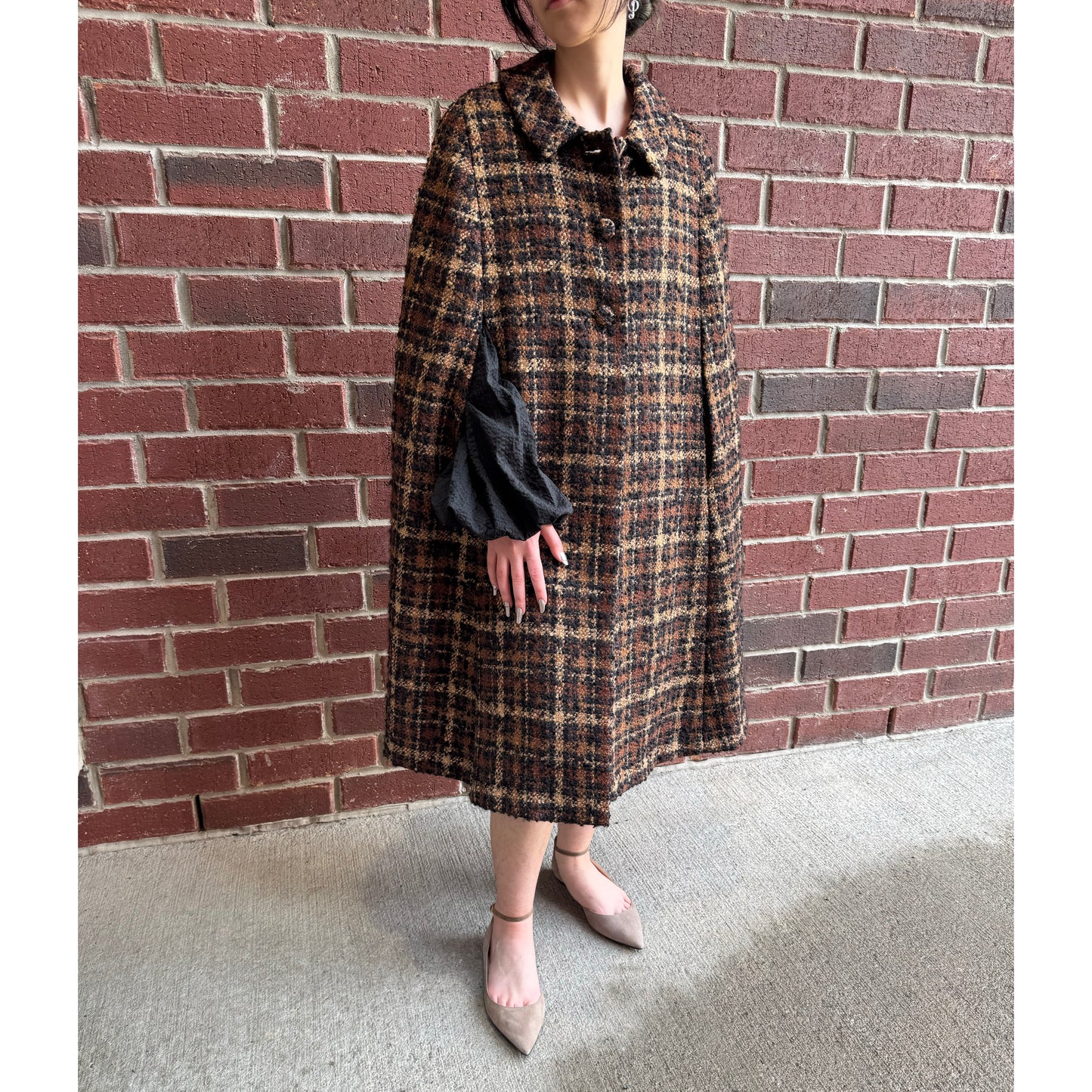 Custom Made Tweed Cape in Brown, fits about a size XS/S
