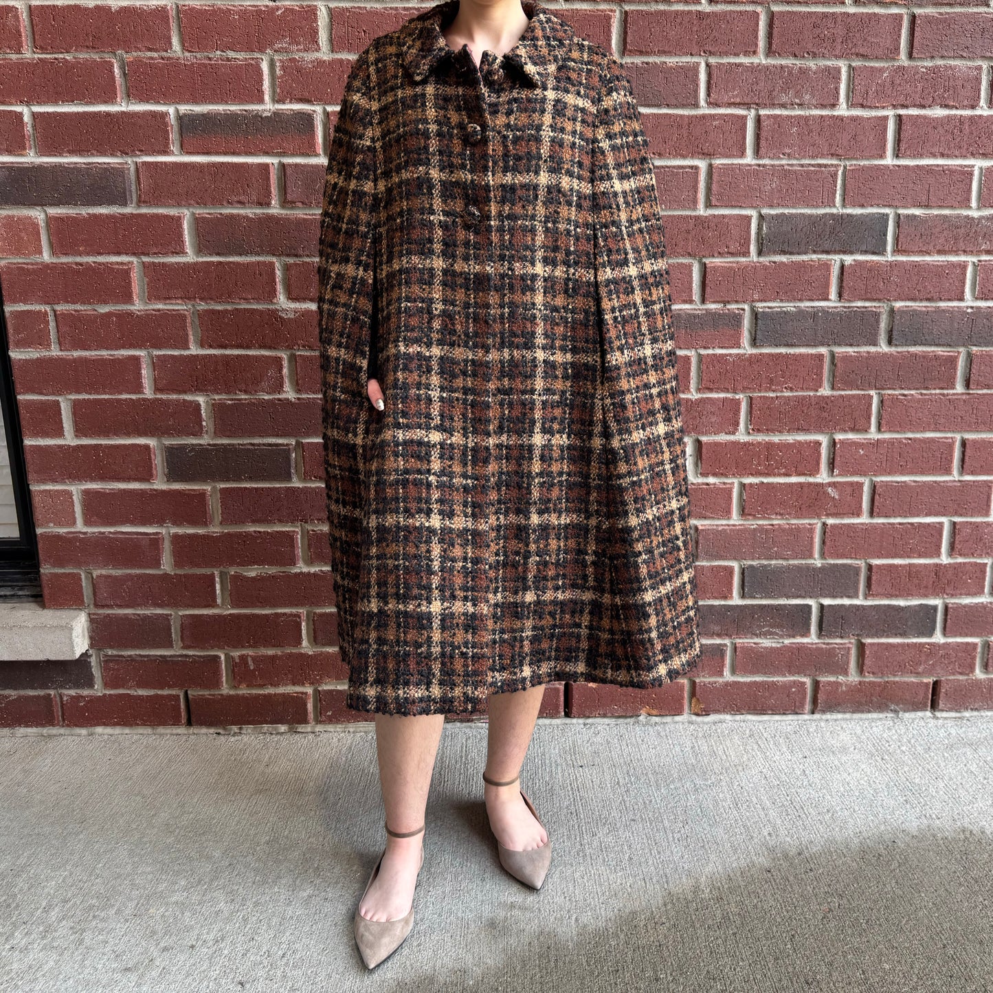 Custom Made Tweed Cape in Brown, fits about a size XS/S