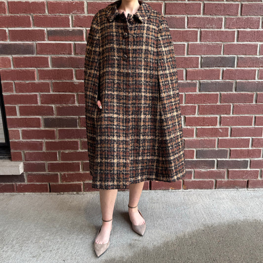 Custom Made Tweed Cape in Brown, fits about a size XS/S