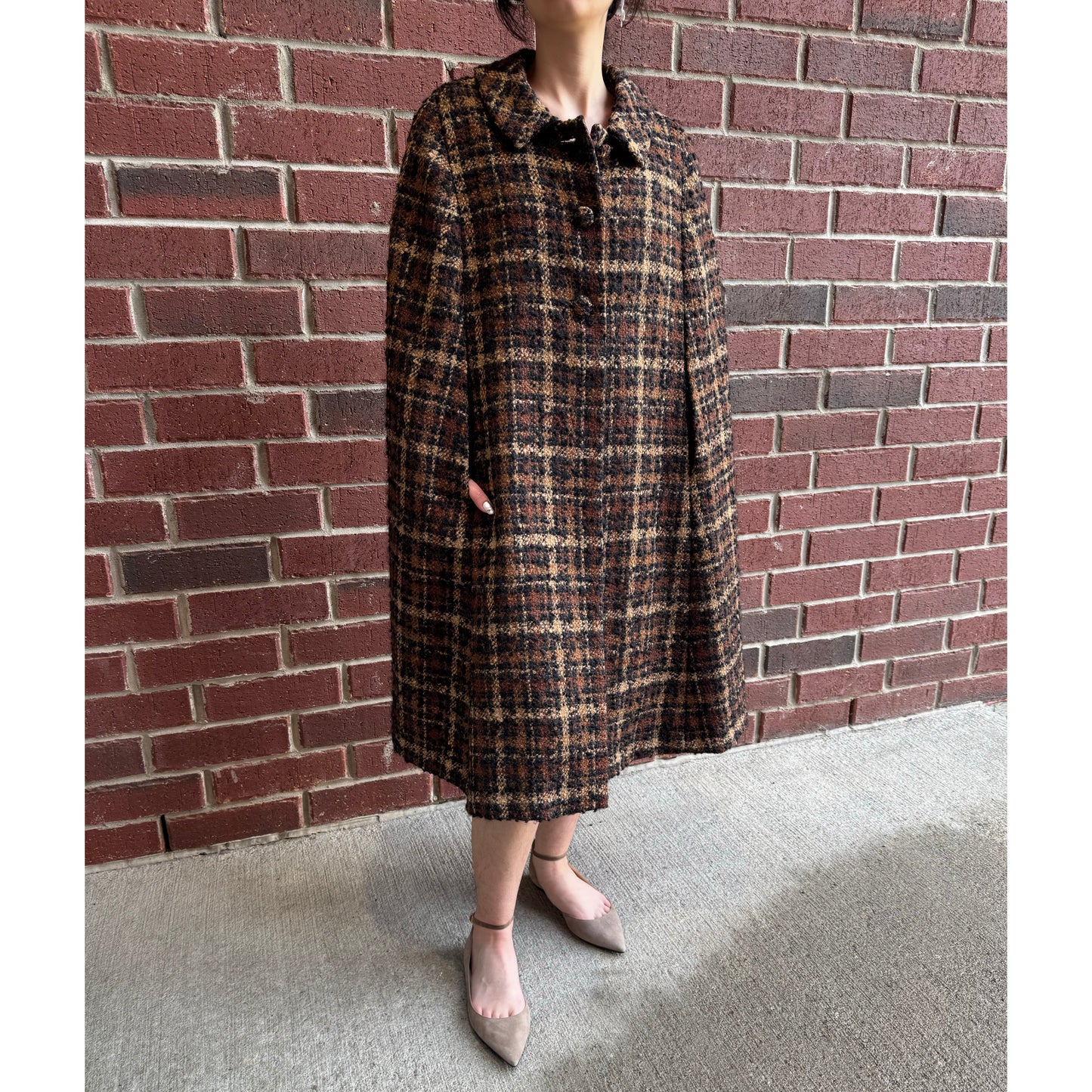 Custom Made Tweed Cape in Brown, fits about a size XS/S