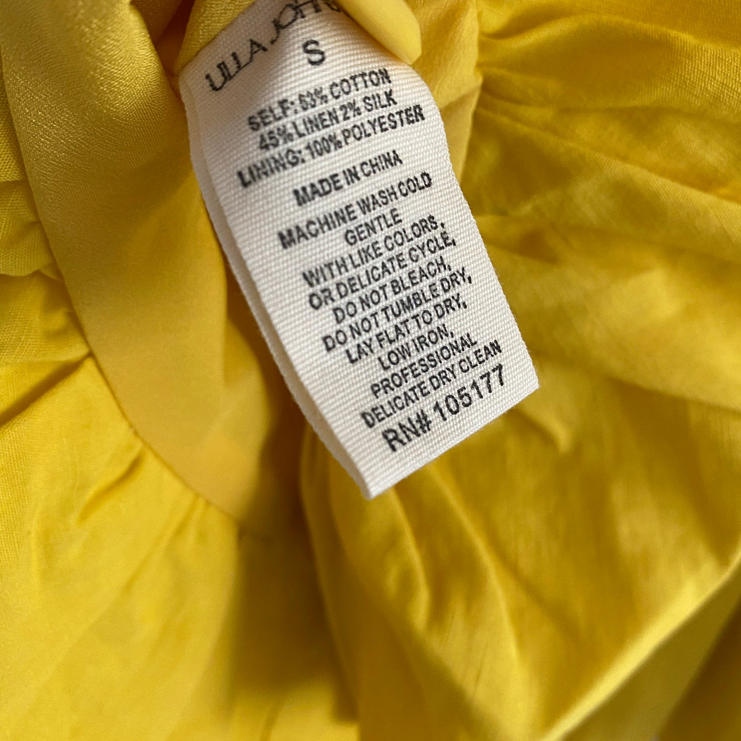 Ulla Johnson "Beatriz" Linen Vest in Yellow, size Small