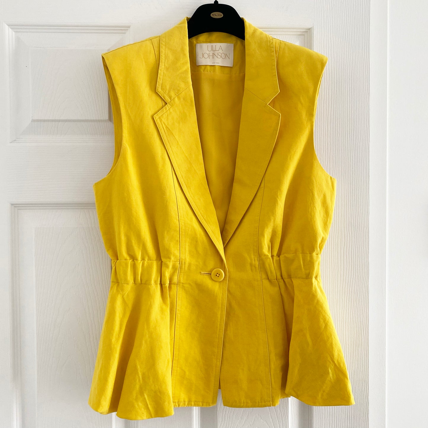 Ulla Johnson "Beatriz" Linen Vest in Yellow, size Small