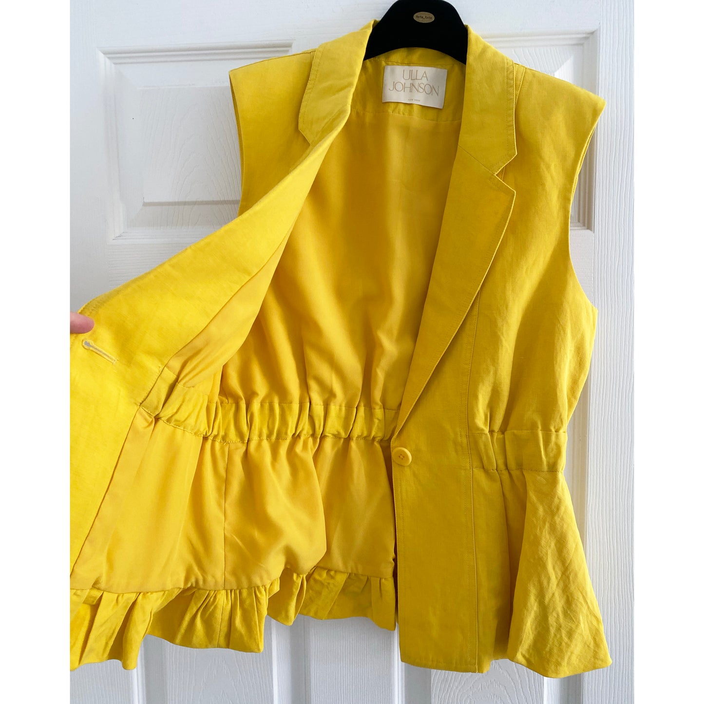 Ulla Johnson "Beatriz" Linen Vest in Yellow, size Small