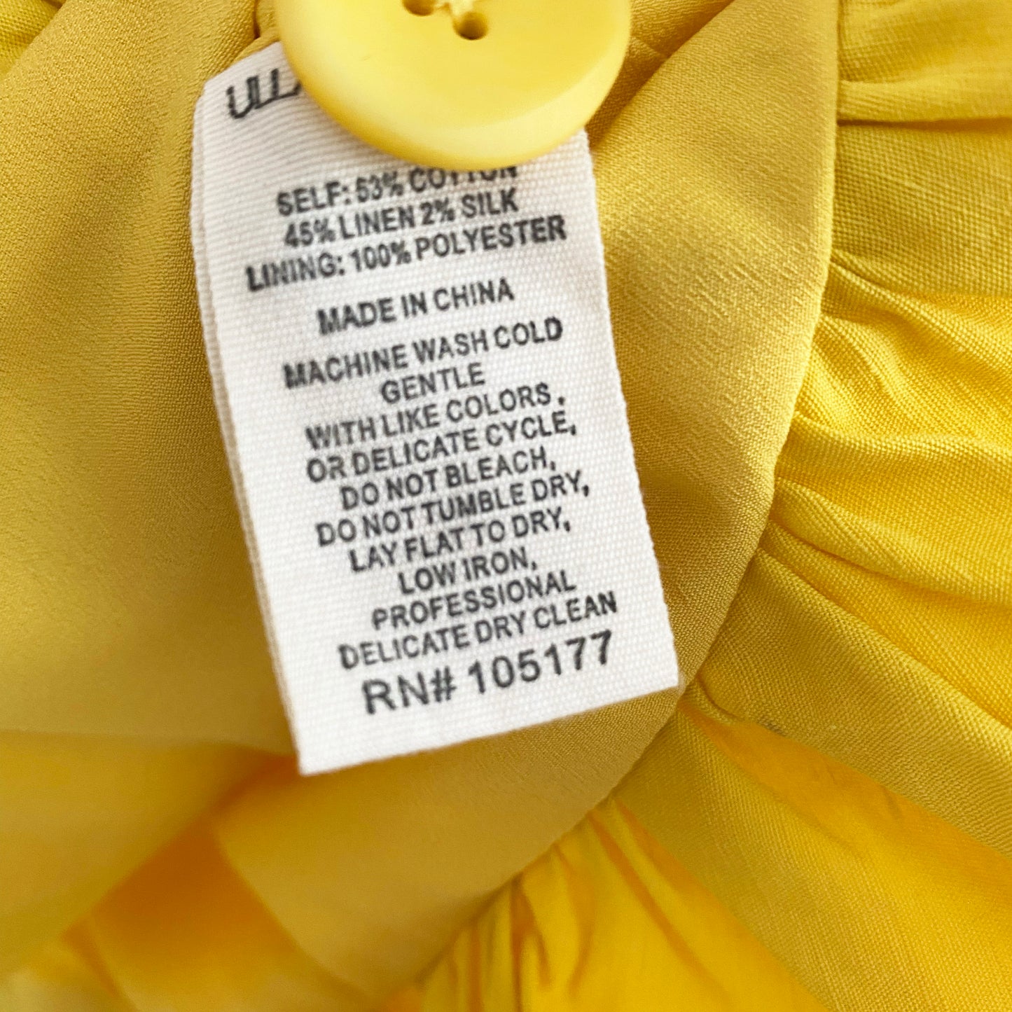 Ulla Johnson "Beatriz" Linen Vest in Yellow, size Small