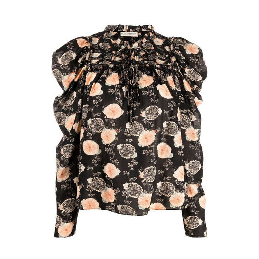 Ulla Johnson "Bevin" Floral Printed Top in Black, size 2