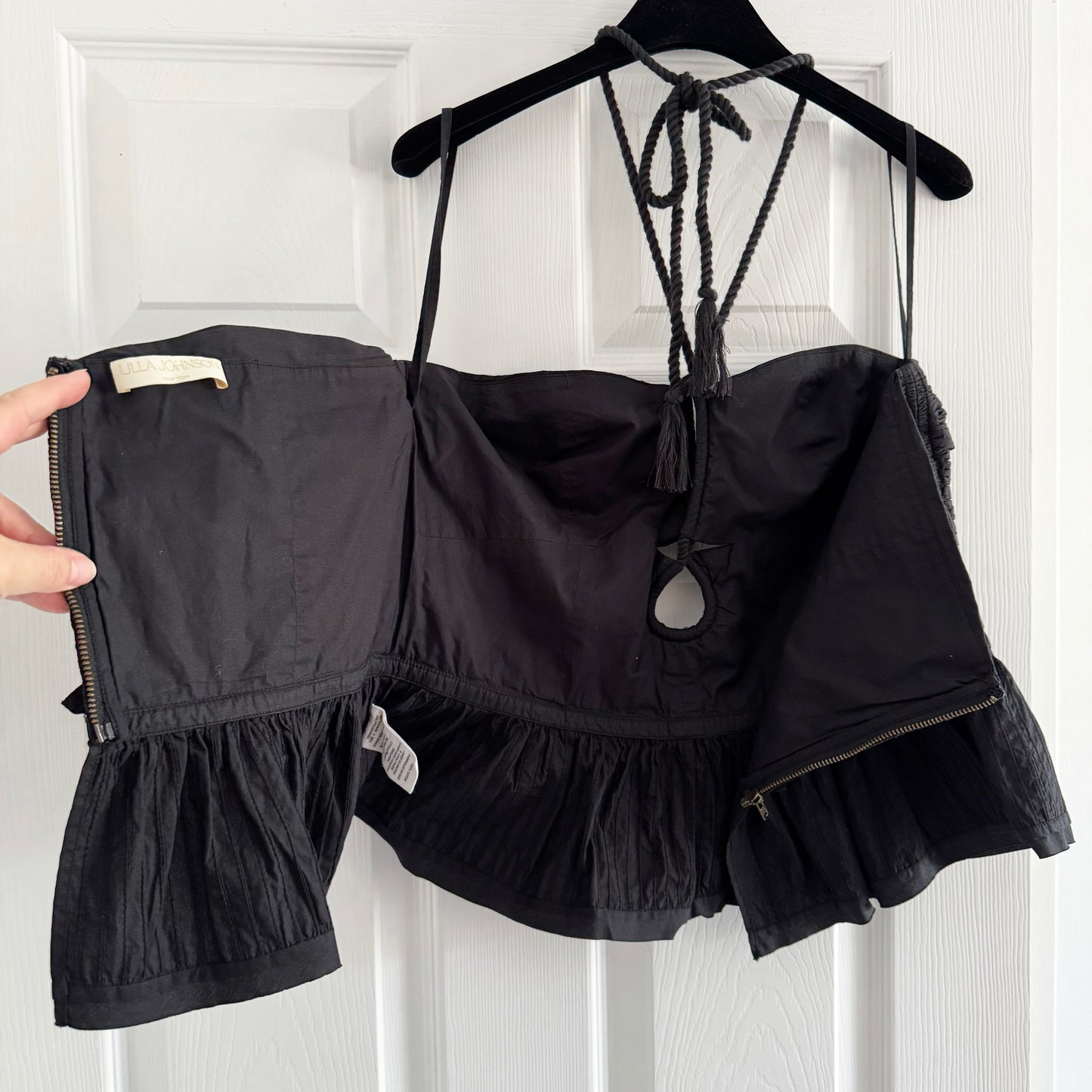 Ulla Johnson "Adaleigh" top in Black, size 12