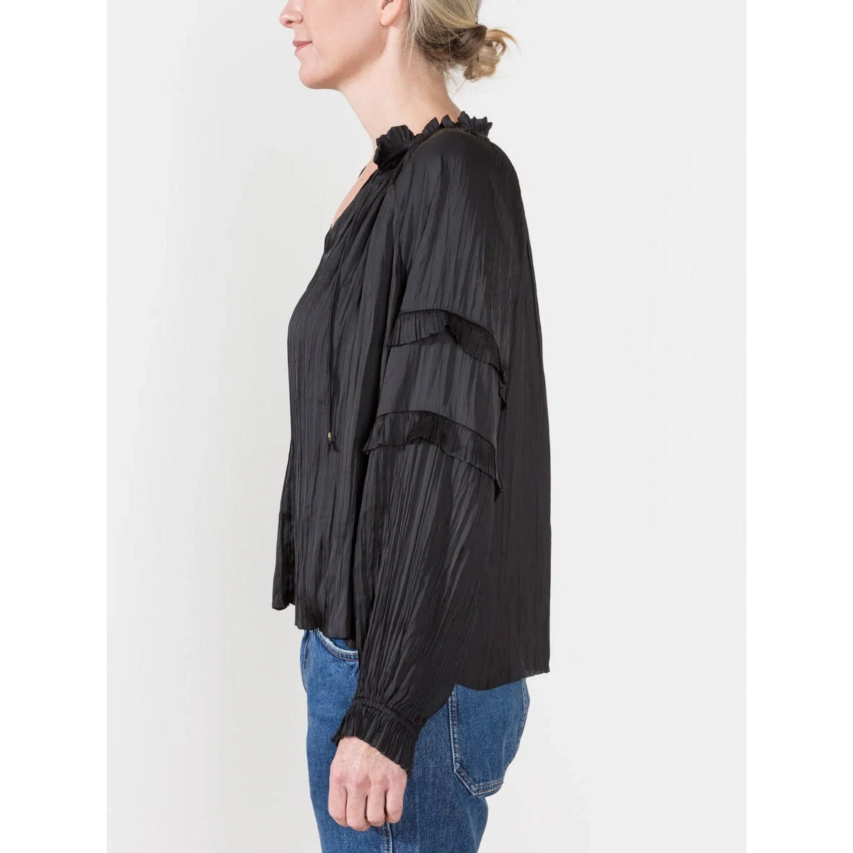 Ulla Johnson "Carolina" Blouse in Black, size 4 (fits sizes 4-8)