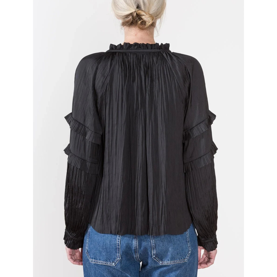Ulla Johnson "Carolina" Blouse in Black, size 4 (fits sizes 4-8)