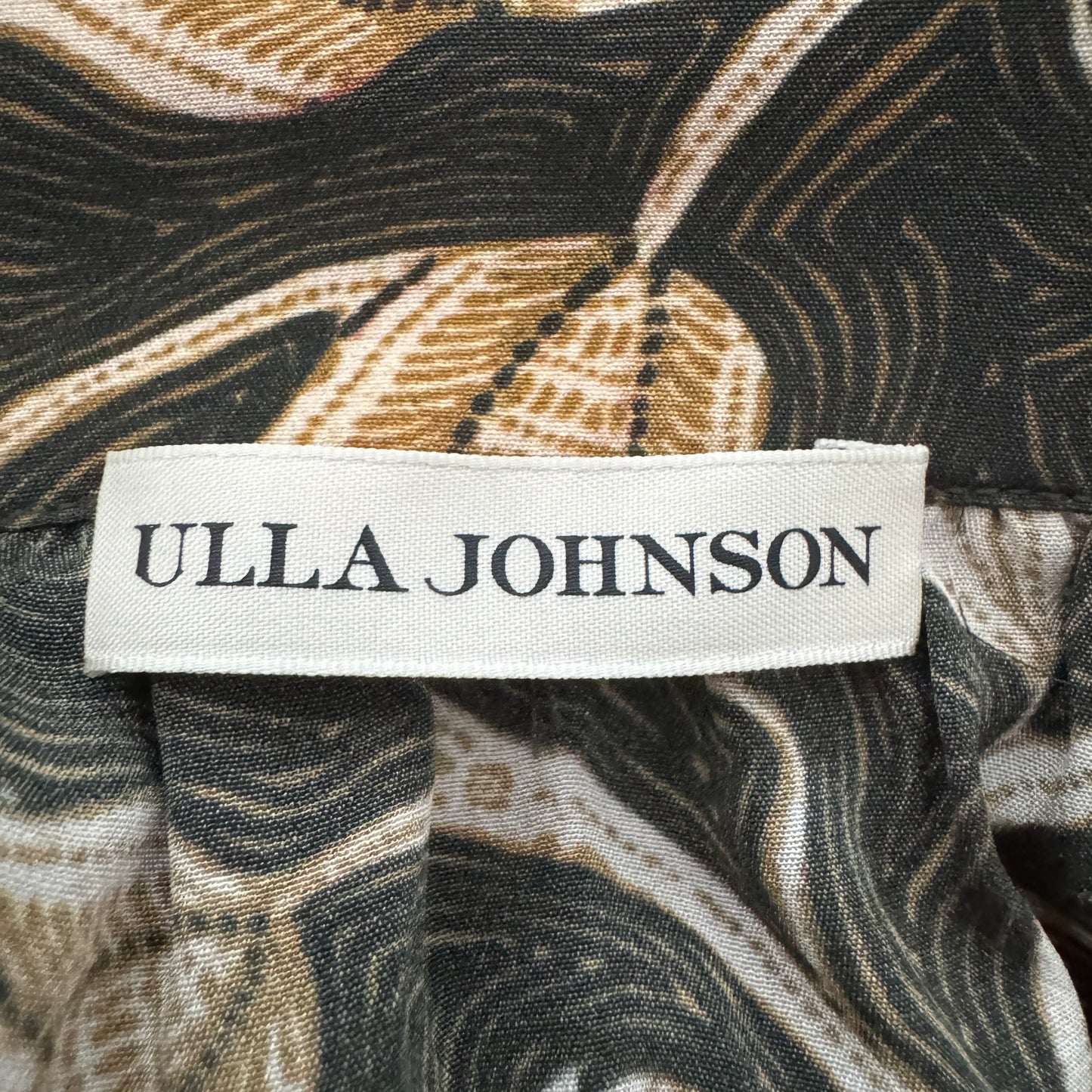 Ulla Johnson "Ariana" Floral Print Silk Skirt in Green, size 2