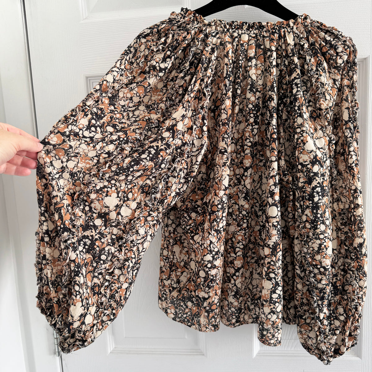 Ulla Johnson "Kana" Top in Beige Marble, size 6