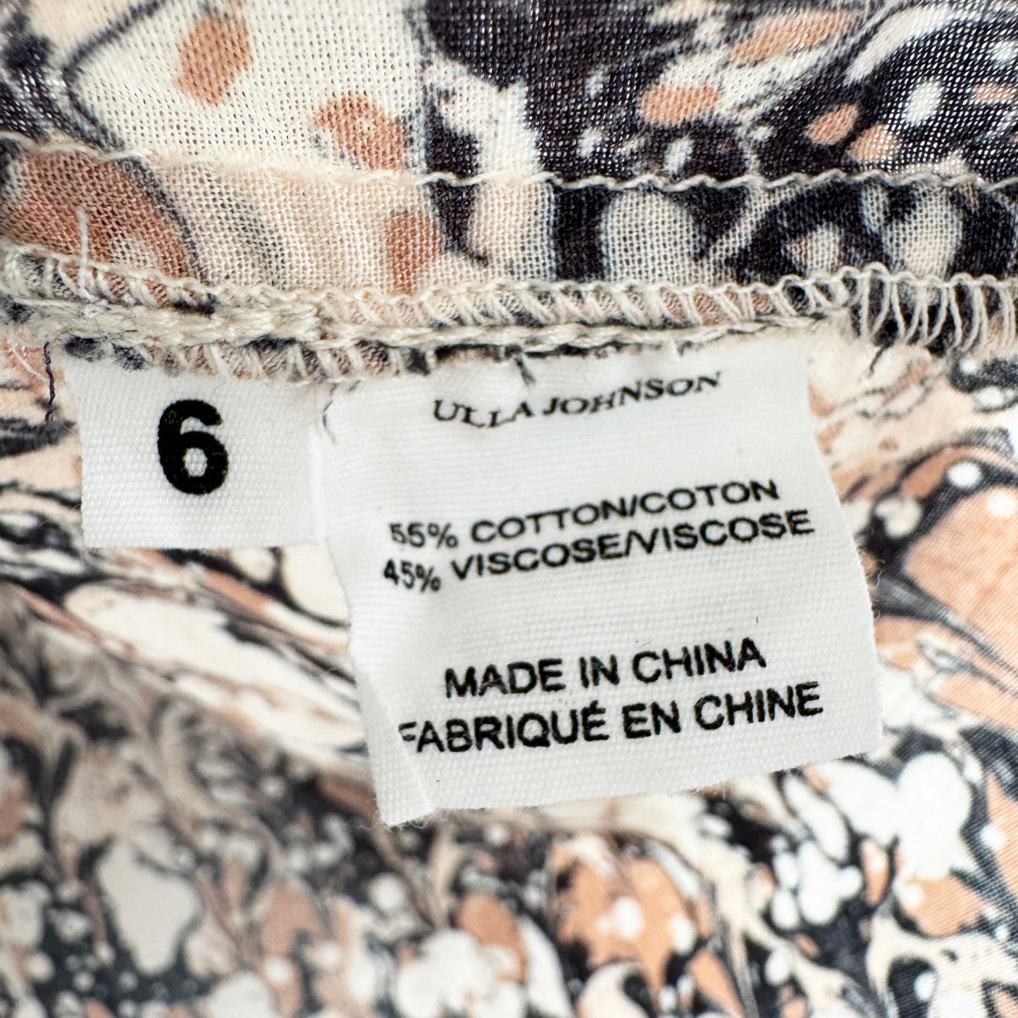 Ulla Johnson "Kana" Top in Beige Marble, size 6