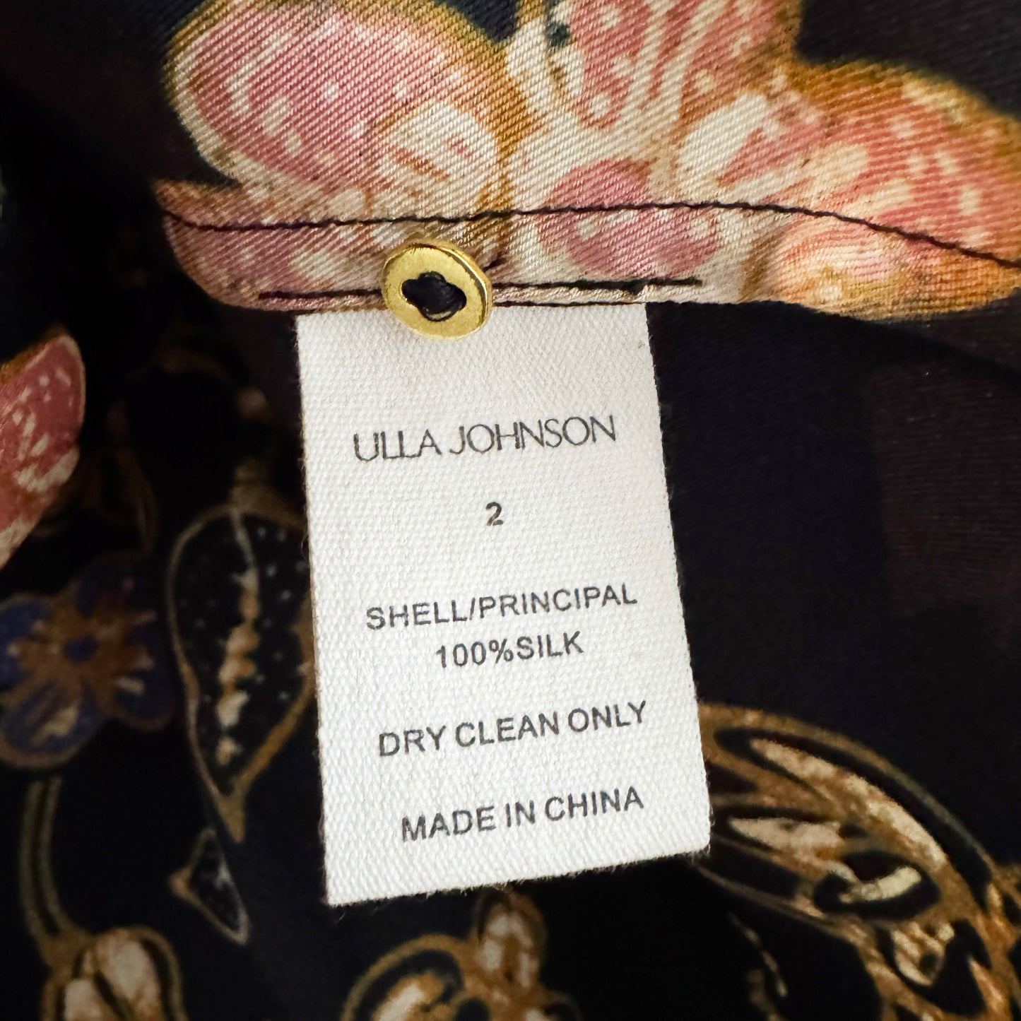 Ulla Johnson "Marisol" Floral Silk Blouse in "Odessa", size 2