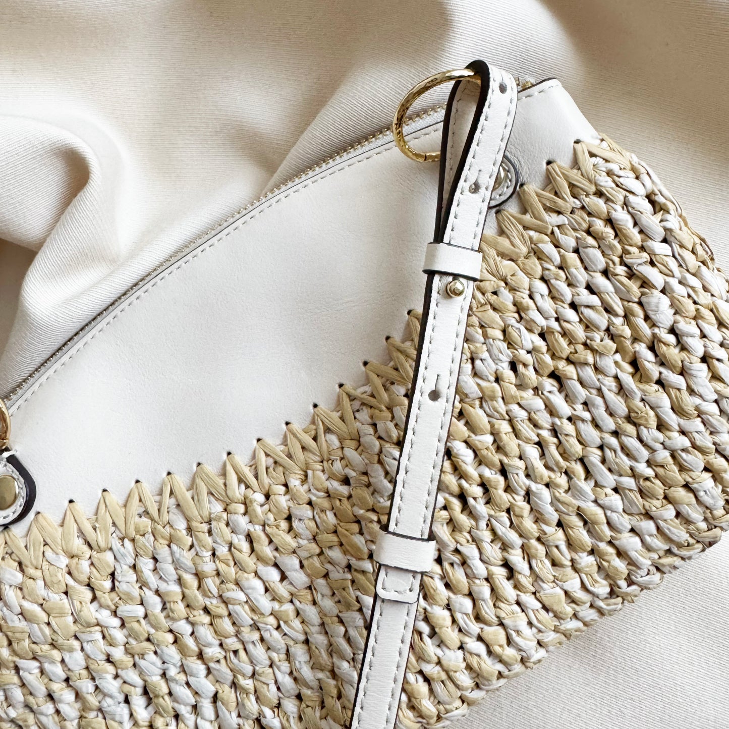 Ulla Johnson "Maya" Raffia Crossbody Bag in Natural