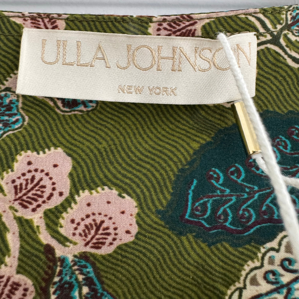 Ulla Johnson "Perline" Printed Cotton Top in "Lichen", size 8