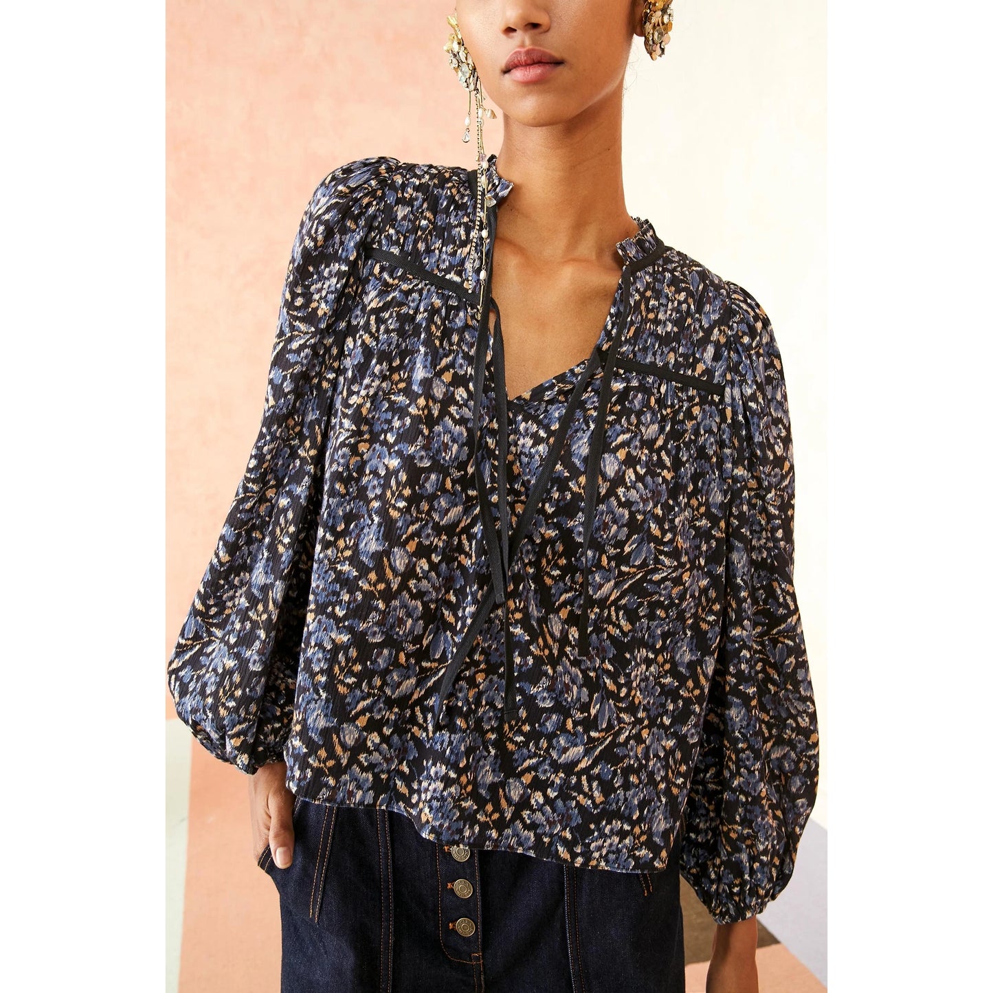 Ulla Johnson "Jeanne" Blouse in "Midnight", size 8