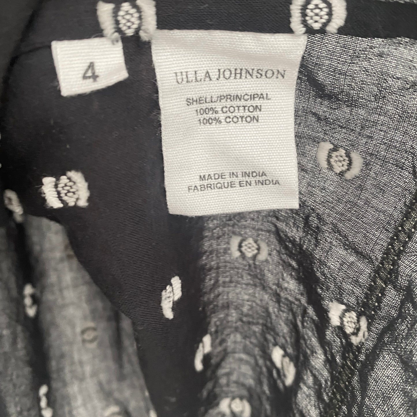 Ulla Johnson "Alice" Top in Eclipse, Size 4