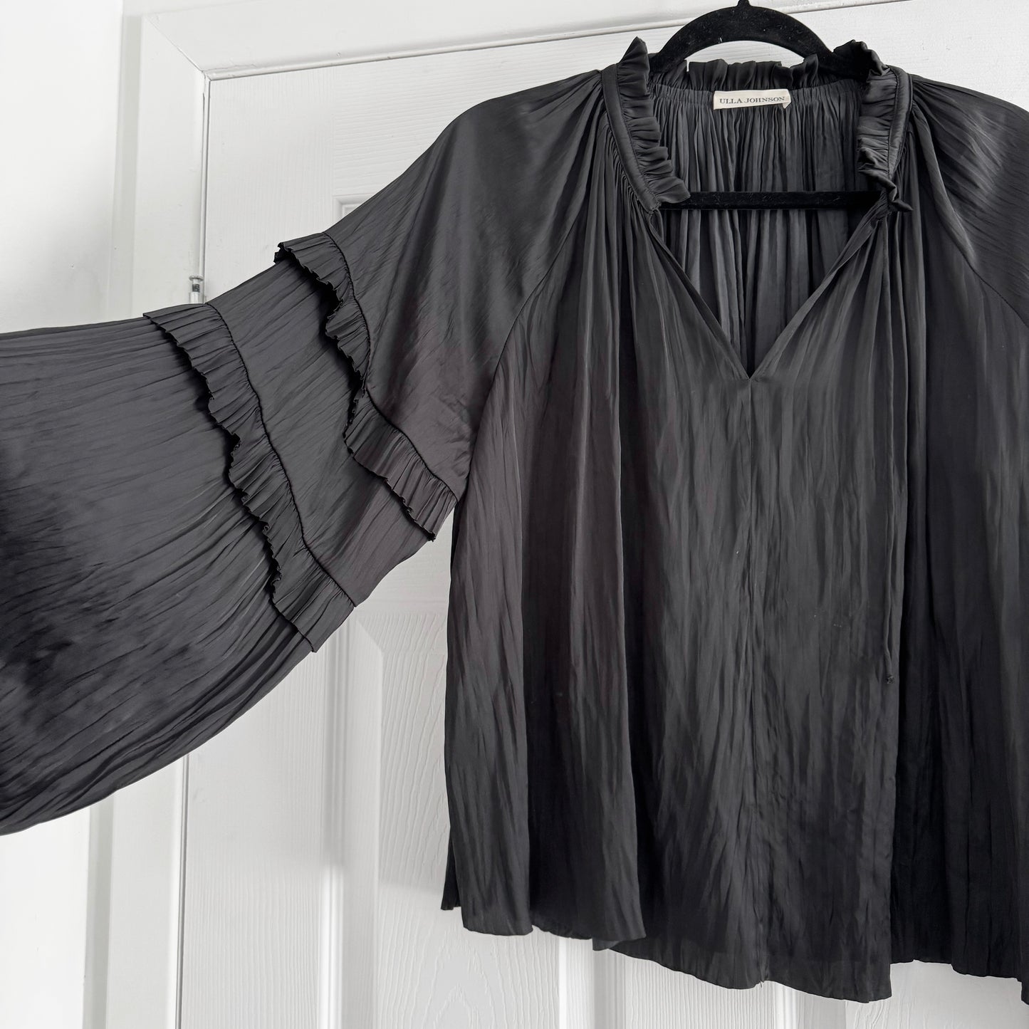 Ulla Johnson "Carolina" Blouse in Black, size 4 (fits sizes 4-8)