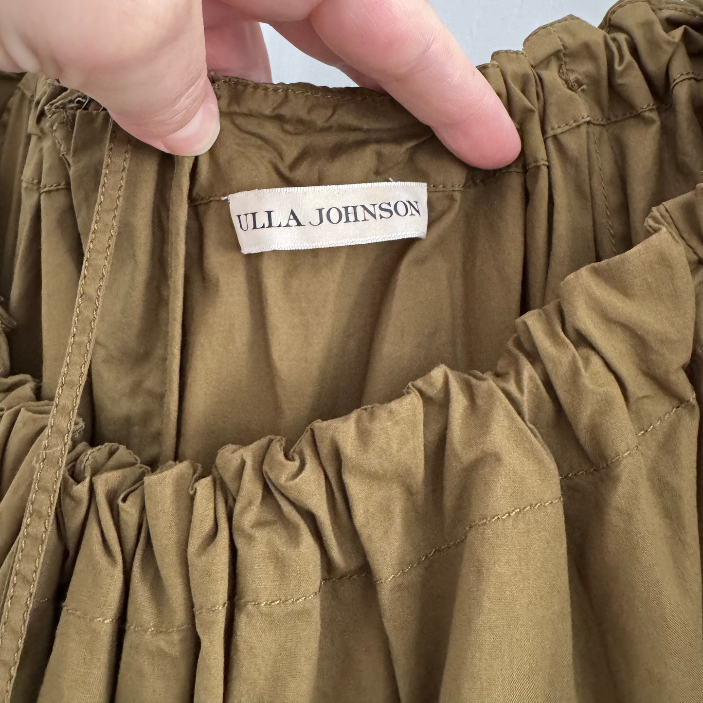 Ulla Johnson "Celia" Dress in Khaki Green, size 12