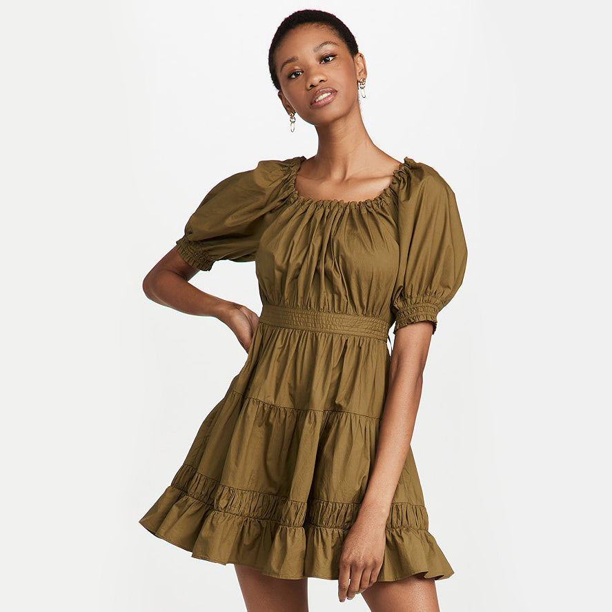 Ulla Johnson "Celia" Dress in Khaki Green, size 12