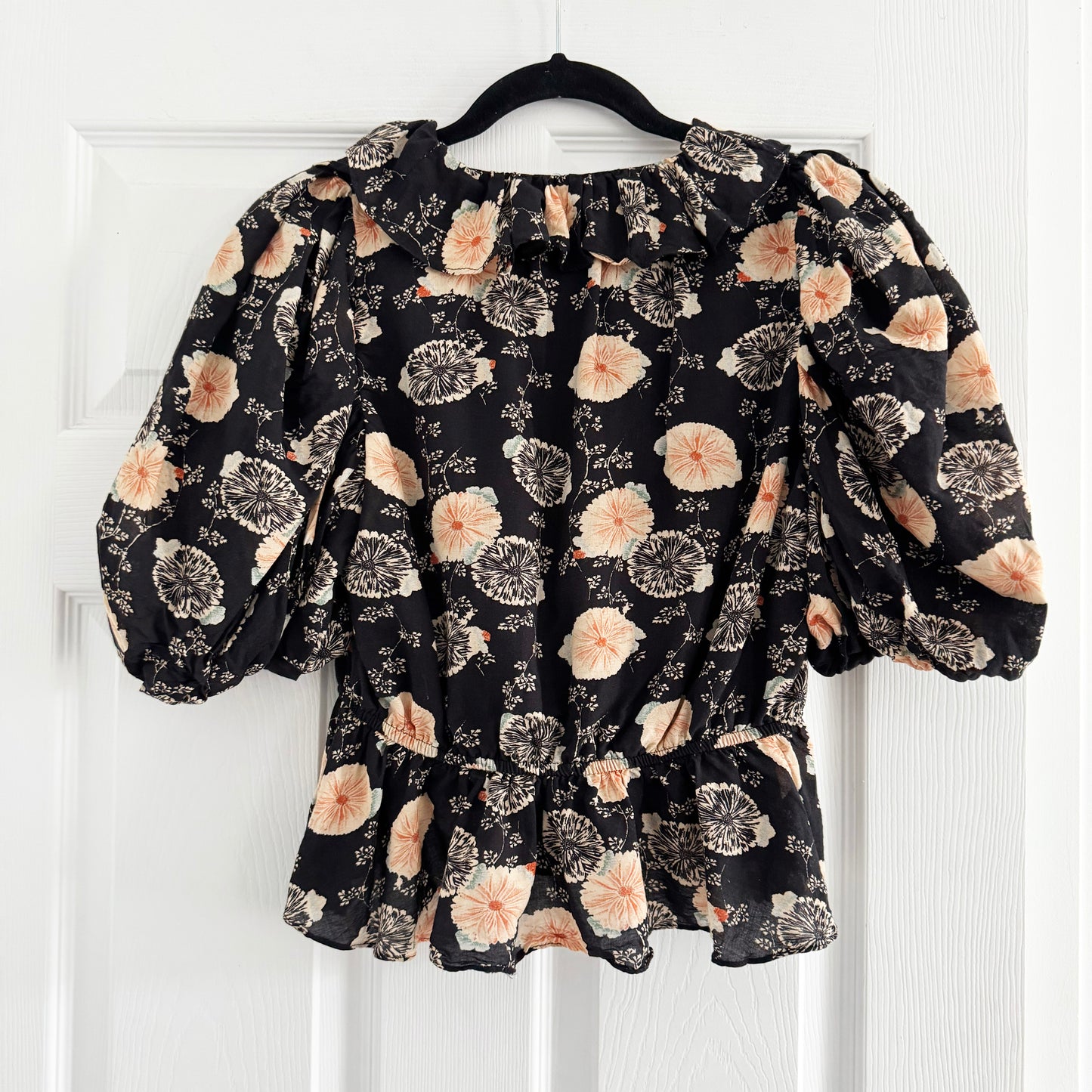 Ulla Johnson "Nadya" Top in Black Floral, size 0