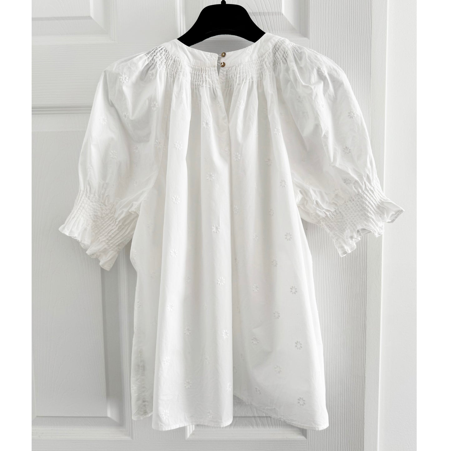 Ulla Johnson "Lennie" Embroidered White Cotton Top, size 4