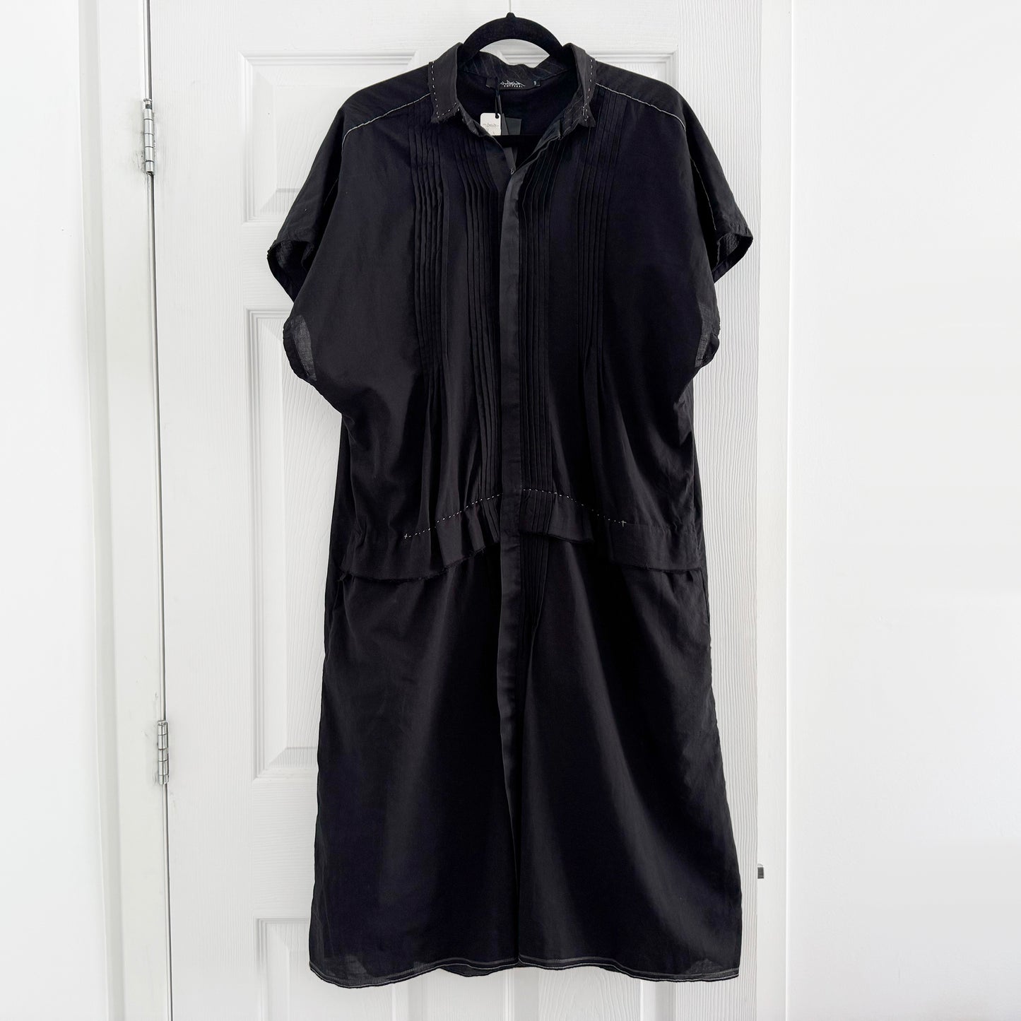 Umit Unal Cotton Voile Shirtdress in Black, size XS (fits XS/S)