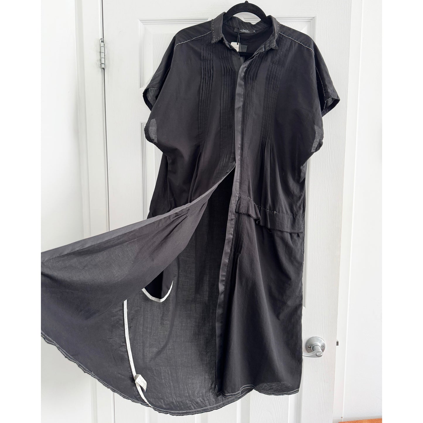 Umit Unal Cotton Voile Shirtdress in Black, size XS (fits XS/S)