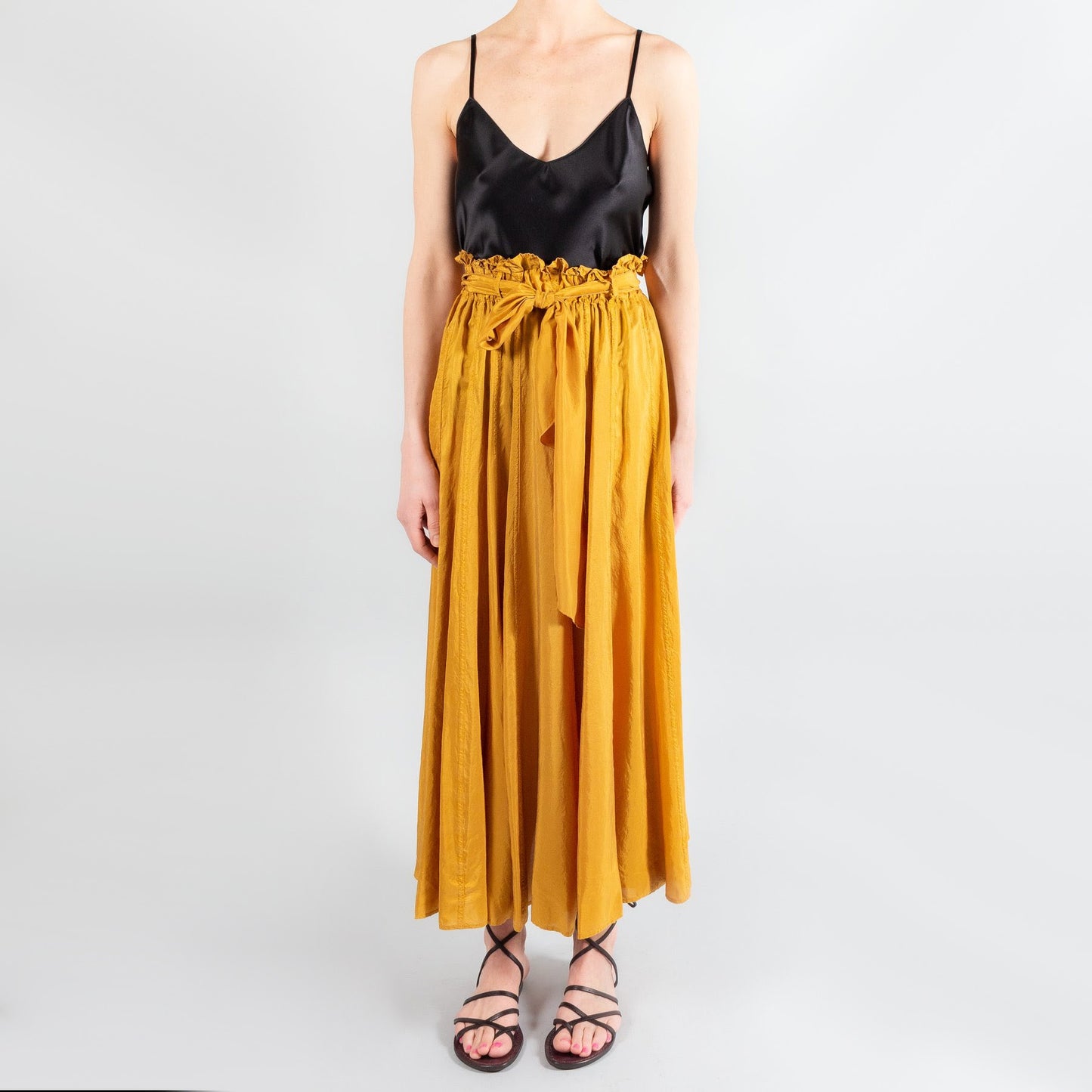 Forte.Forte Yellow Silk Habotai Skirt, size 0 (XS)