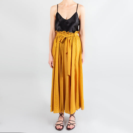 Forte.Forte Yellow Silk Habotai Skirt, size 0 (XS)