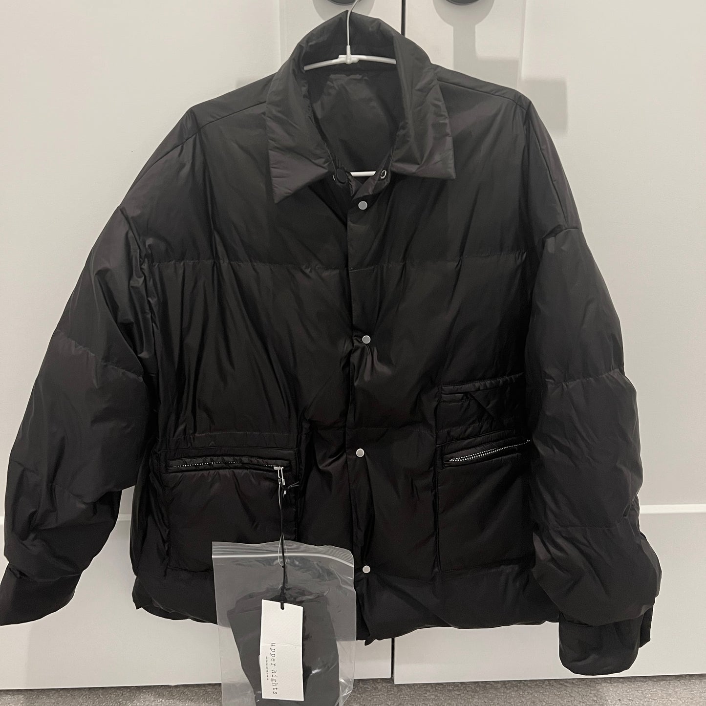 Upper Hights "Geneve" Reversible Puffer Jacket in Black, size "0" (XS)