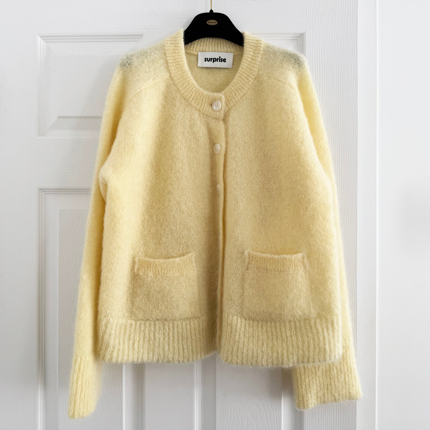 Surprise Paris "Paloma" Cardigan in Light Yellow, Size Medium