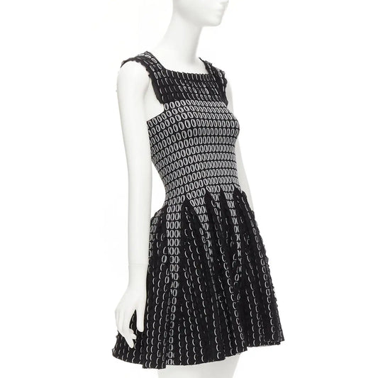 Alaia Knit Dress in Black/White Circles Print, size 40 (fits size 6 ish)