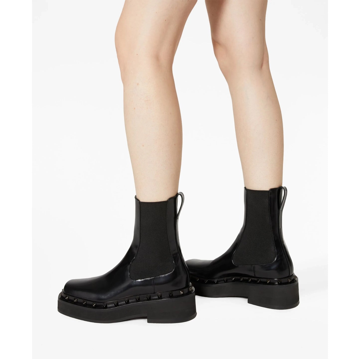 Valentino M-Way Rockstud Beatle Boots in Black, size 37.5