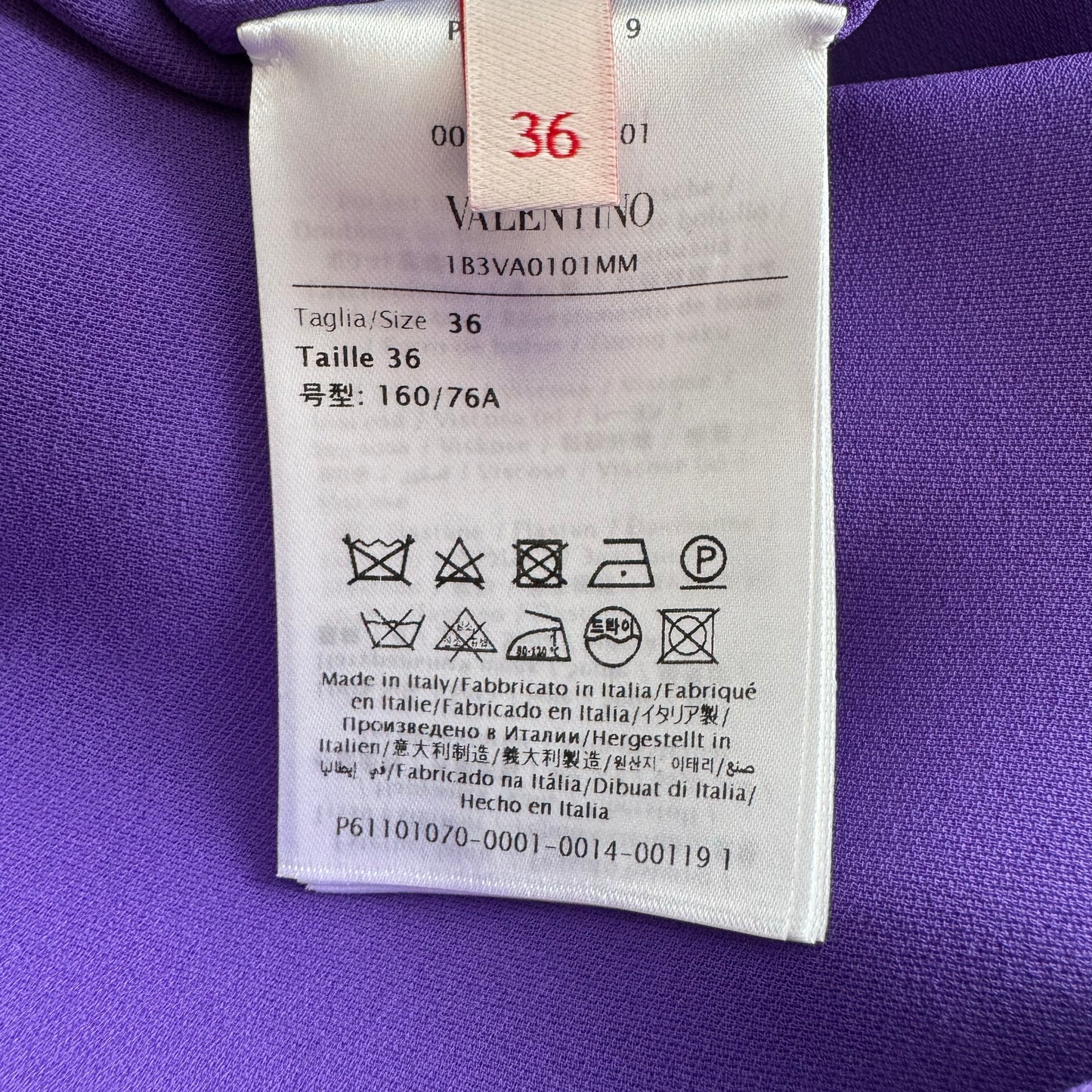 Valentino Silk Cape Dress in Purple, size 36 (fits size 0)