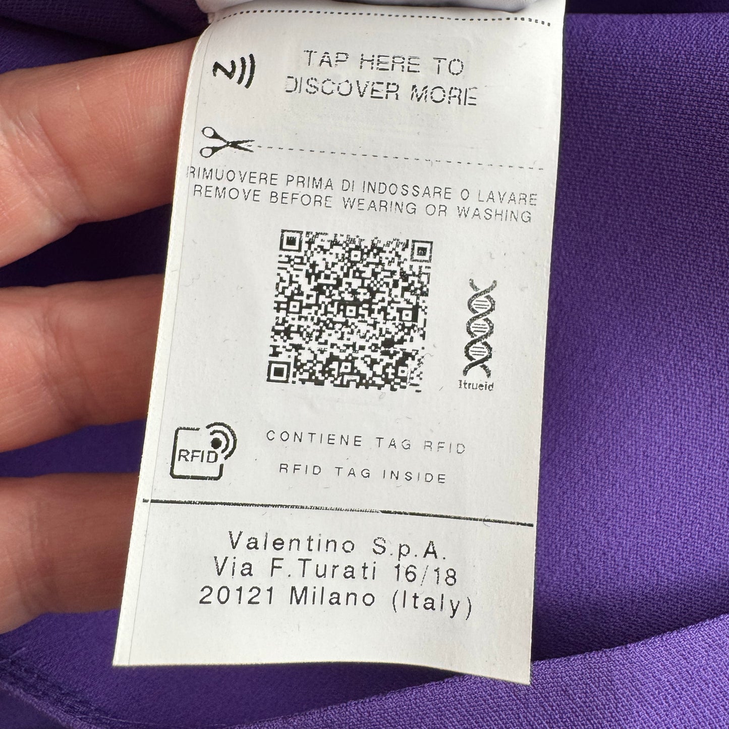 Valentino Silk Cape Dress in Purple, size 36 (fits size 0)