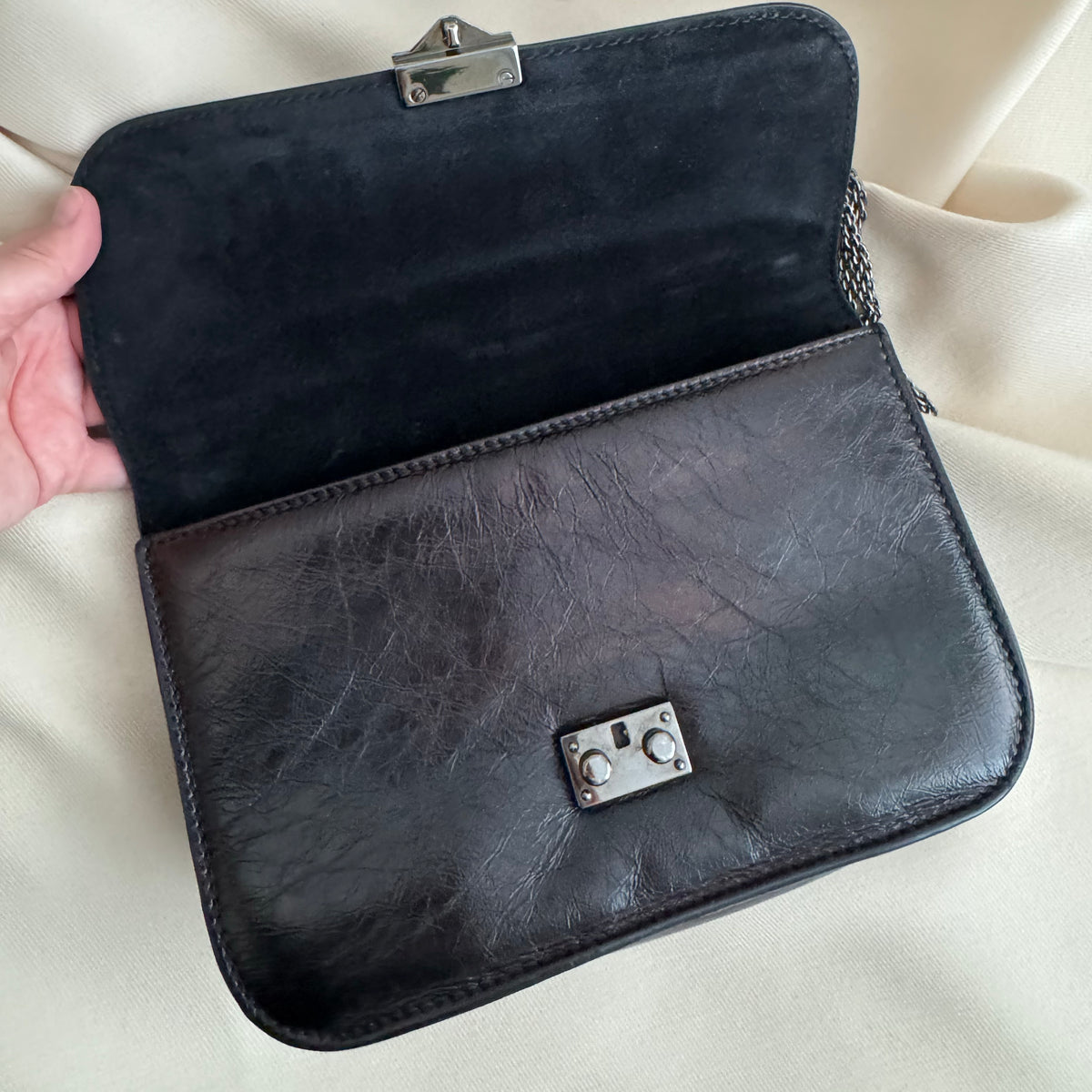 Valentino Garavani Glam Lock Bag in Black