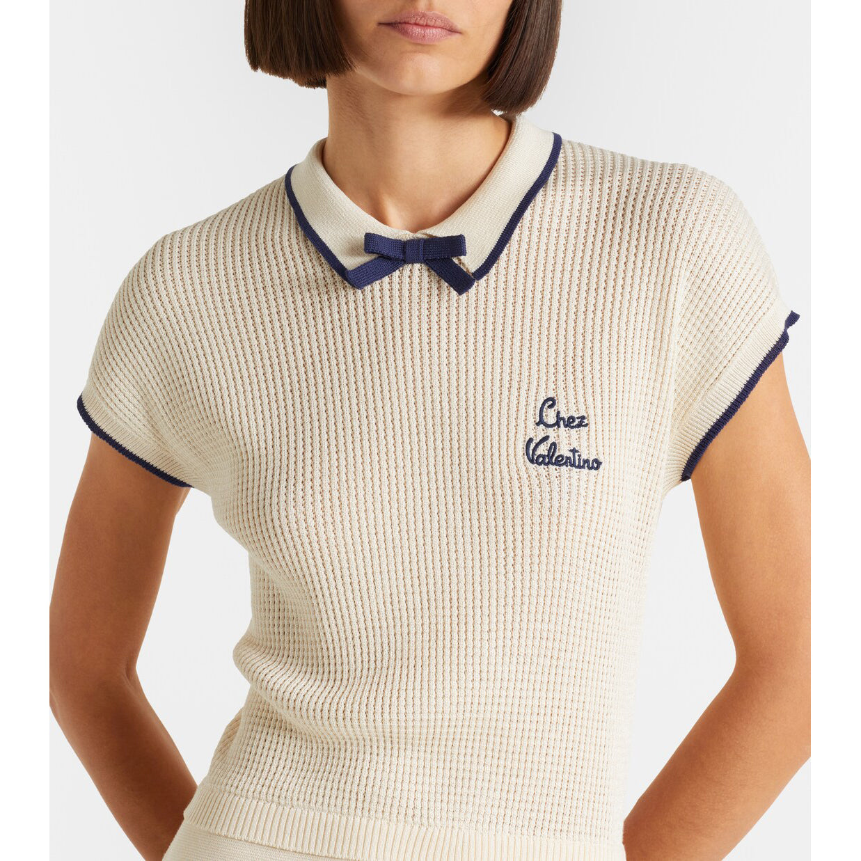 Valentino Cotton Knit Polo Shirt, fits size Small