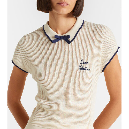Valentino Cotton Knit Polo Shirt, fits size Small