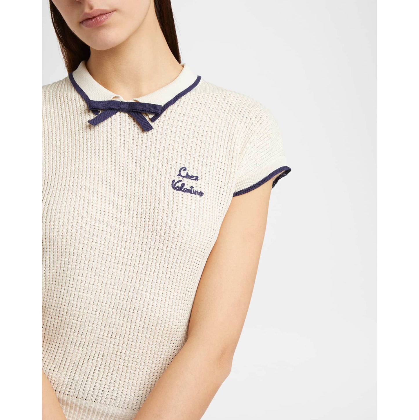 Valentino Cotton Knit Polo Shirt, fits size Small