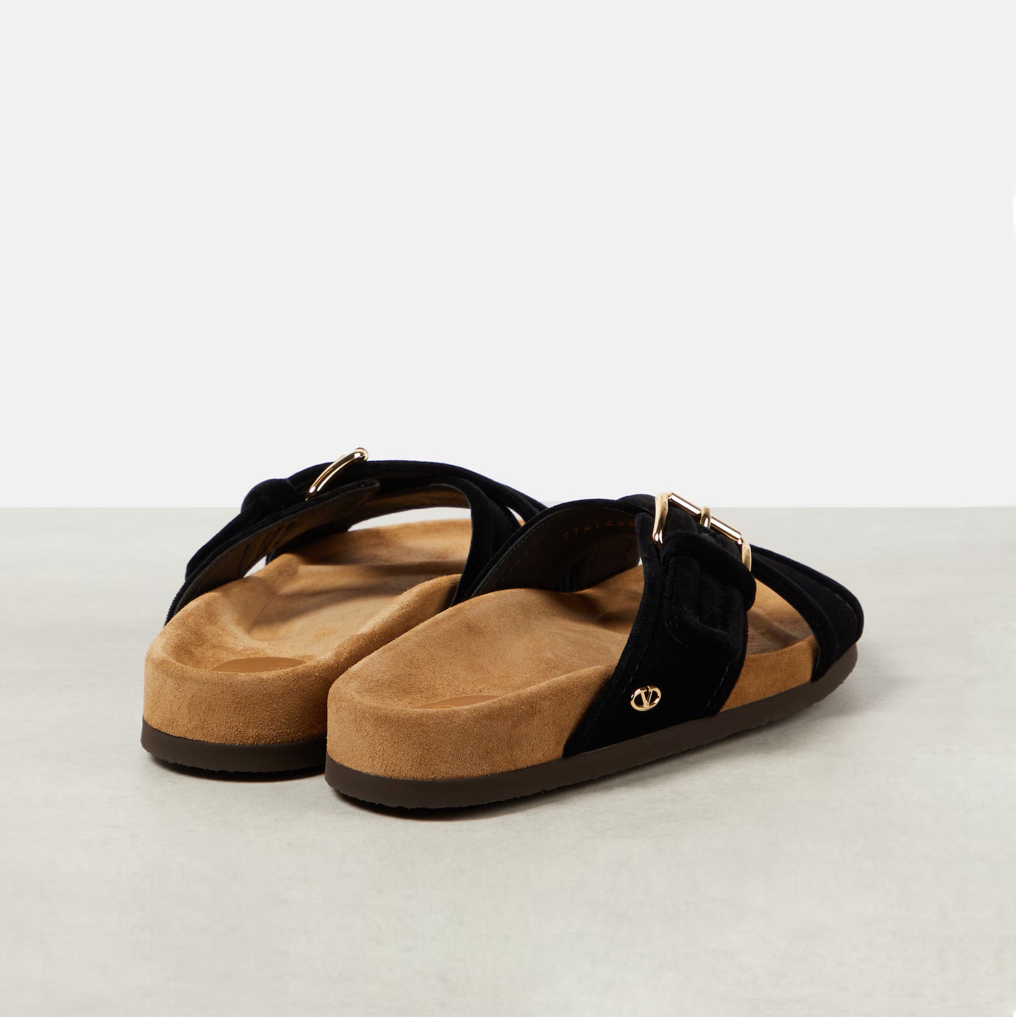 Valentino "Fussfriend" Velvet Slides in Black, size 42
