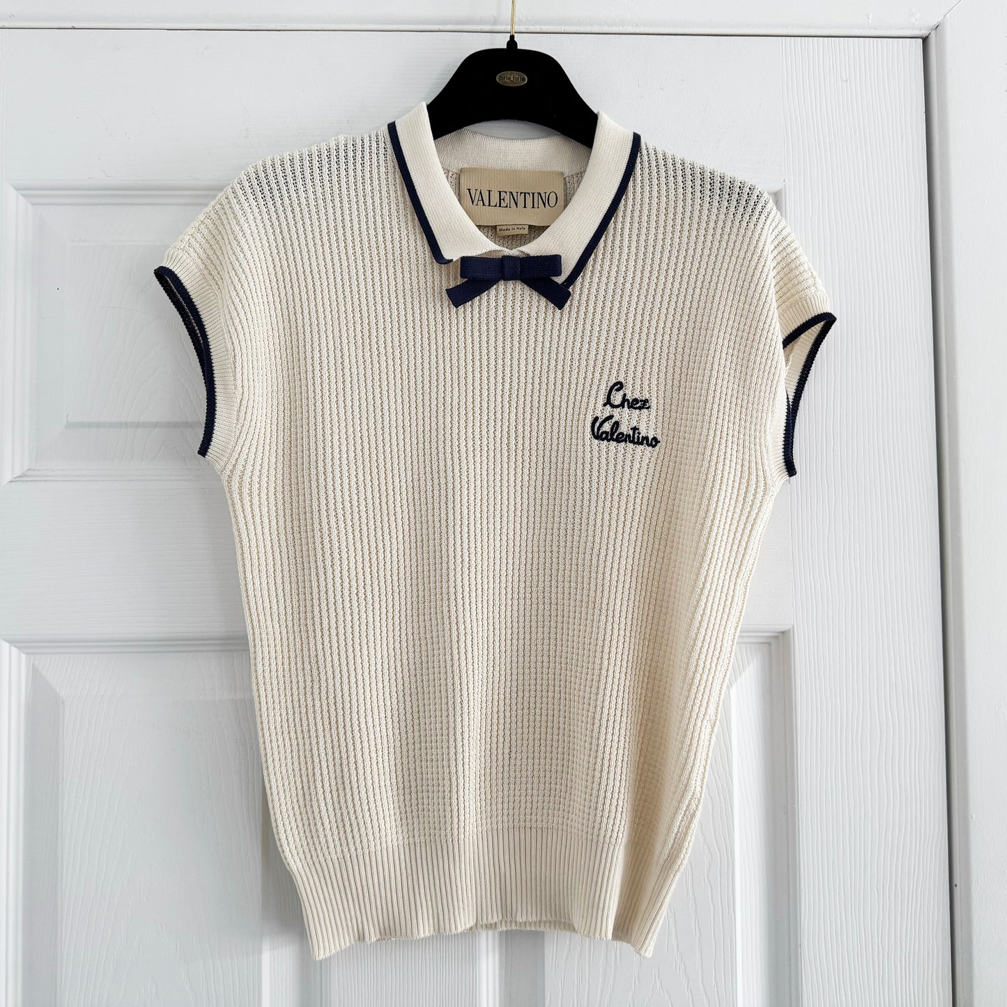 Valentino Cotton Knit Polo Shirt, fits size Small