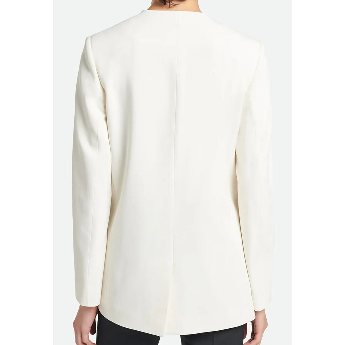 Vanessa Bruno "Acia" Ivory Crepe Collarless Blazer, size 36 (size 2)