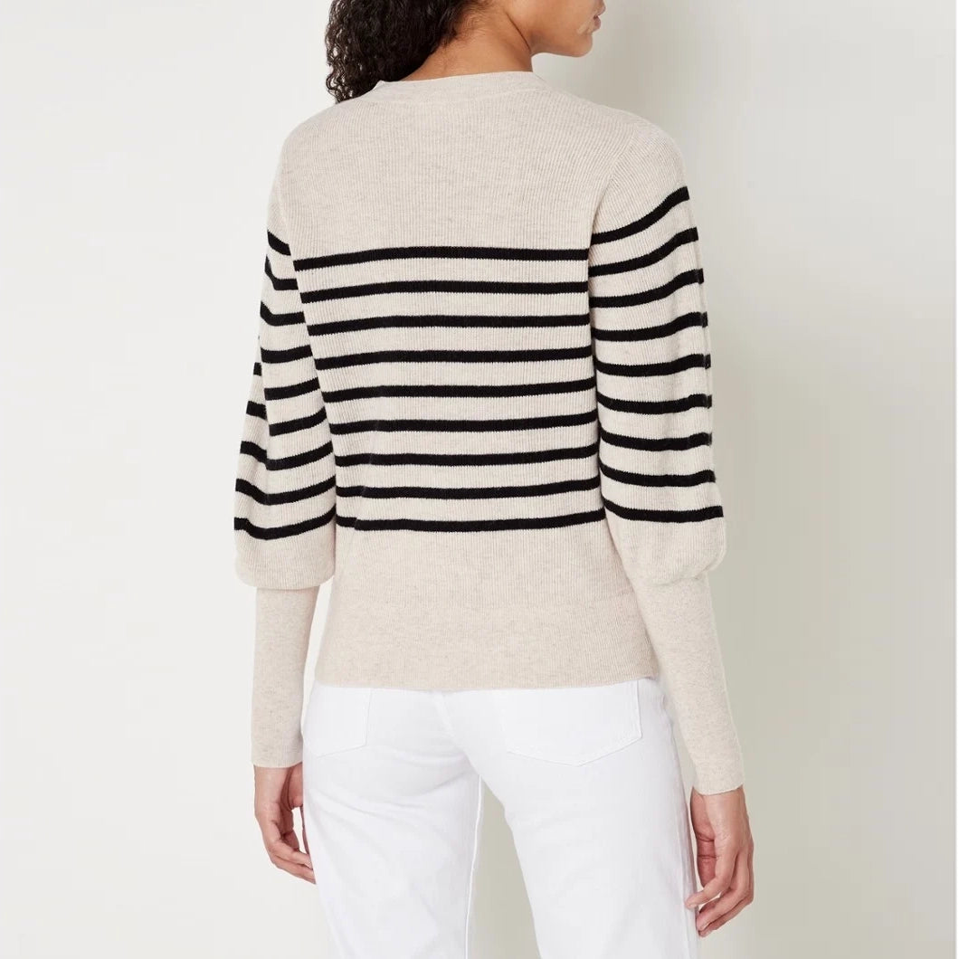 Vanessa Bruno "Astrid" Pullover in Navy/Ecru Stripe, size Small